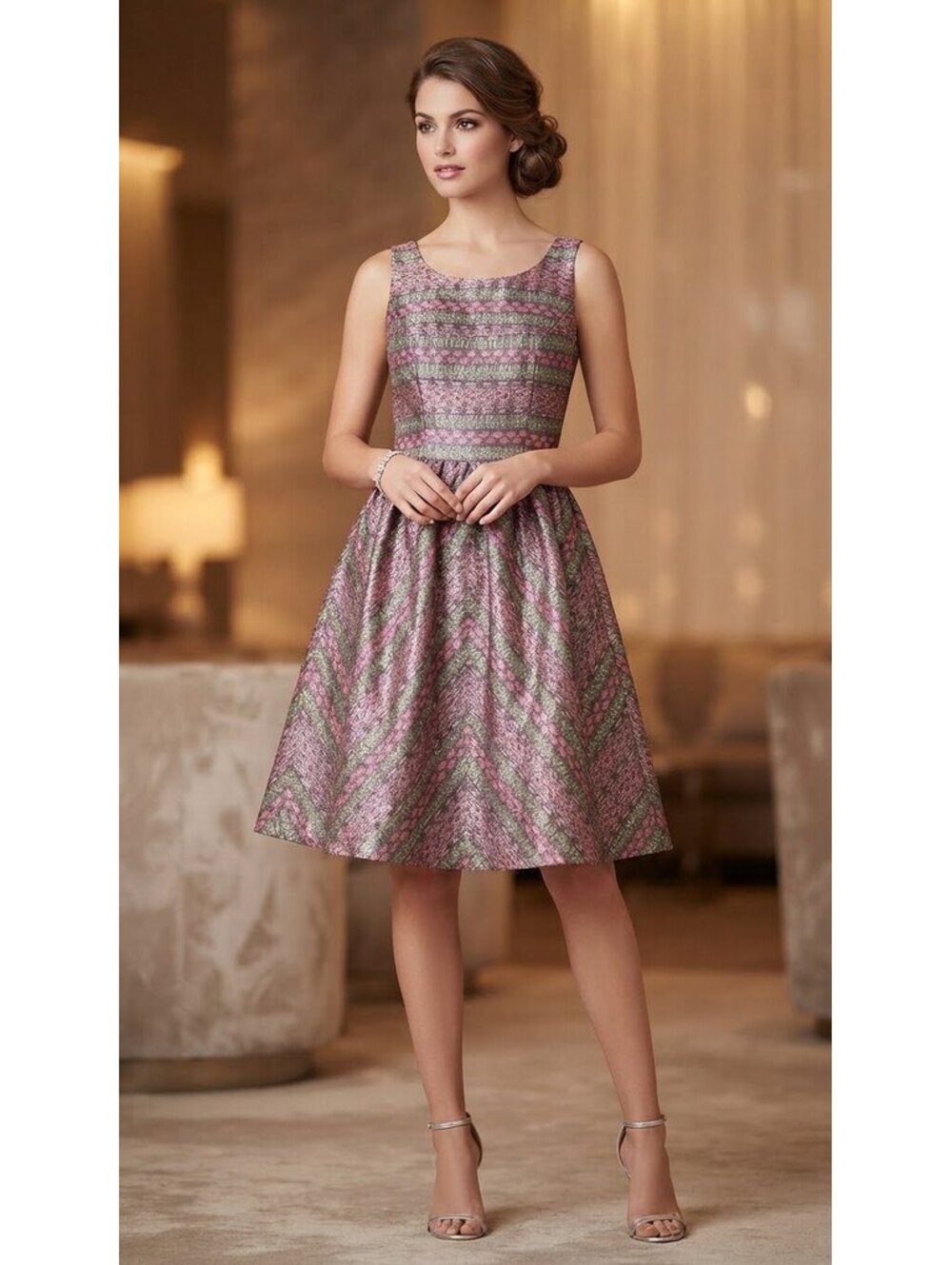 Adrianna Papell Sleeveless Printed Fit & Flare Dress Size 16